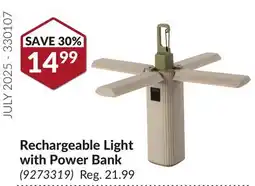 Princess Auto Rechargeable Light with Power Bank offer
