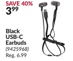 Princess Auto Black USB-C Earbuds offer