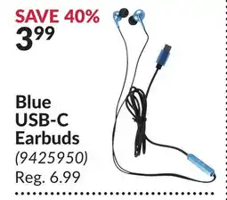 Princess Auto Blue USB-C Earbuds offer