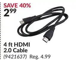 Princess Auto 4 ft HDMI 2.0 Cable offer