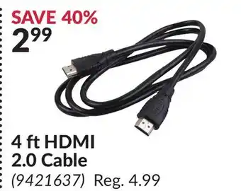 Princess Auto 4 ft HDMI 2.0 Cable offer
