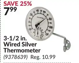 Princess Auto 3-1/2 in. Wired Silver Thermometer offer
