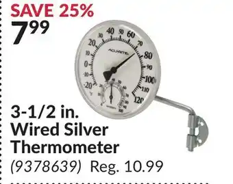 Princess Auto 3-1/2 in. Wired Silver Thermometer offer