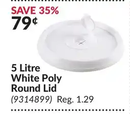 Princess Auto 5 Litre White Poly Round Lid offer