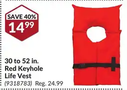 Princess Auto 30 to 52 in. Red Keyhole Life Vest offer