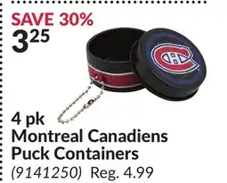Princess Auto 4 pk Montreal Canadiens Puck Containers offer