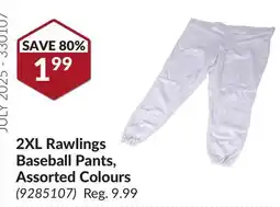 Princess Auto 2XL Rawlings Baseball Pants offer