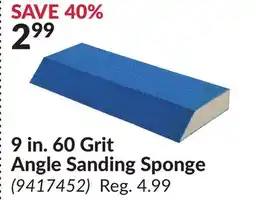 Princess Auto 9 in. 60 Grit Angle Sanding Sponge offer