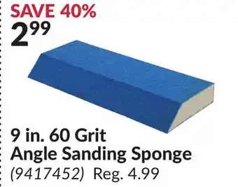 Princess Auto 9 in. 60 Grit Angle Sanding Sponge offer