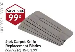 Princess Auto 5 pk Carpet Knife Replacement Blades offer