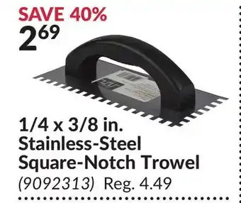Princess Auto 1/4 x 3/8 in. Stainless-Steel Square-Notch Trowel offer