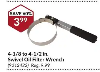 Princess Auto 4-1/8 to 4-1/2 in. Swivel Oil Filter Wrench offer