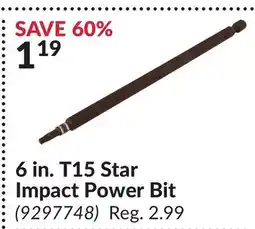 Princess Auto 6 in. T15 Star Impact Power Bit offer