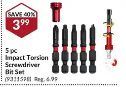 Princess Auto 5 pc Impact Torsion Screwdriver Bit Set offer