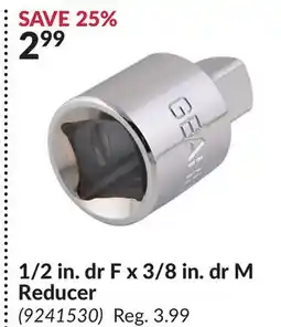 Princess Auto 1/2 in. dr F x 3/8 in. dr M Reducer offer