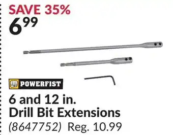 Princess Auto 6 and 12 in. Drill Bit Extensions offer