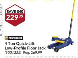 Princess Auto 4 Ton Quick-Lift Low-Profile Floor Jack offer