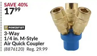 Princess Auto 3-Way 1/4 in. M-Style Air Quick Coupler offer