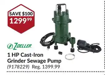 Princess Auto 1 HP Cast-Iron Grinder Sewage Pump offer