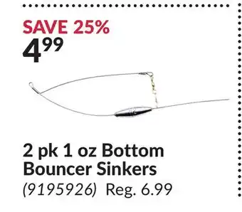 Princess Auto 2 pk 1 oz Bottom Bouncer Sinkers offer