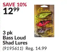 Princess Auto 3 pk Bass Loud Shad Lures offer