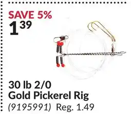 Princess Auto 30 lb 2/0 Gold Pickerel Rig offer