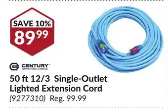 Princess Auto 50 ft 12/3 Single-Outlet Lighted Extension Cord offer