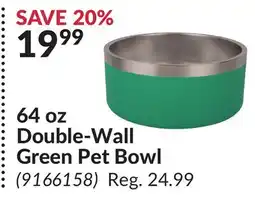 Princess Auto 64 oz Double-Wall Green Pet Bowl offer