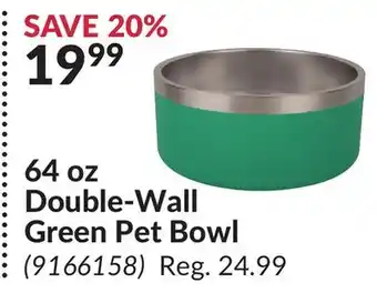 Princess Auto 64 oz Double-Wall Green Pet Bowl offer
