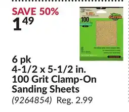 Princess Auto 1/2 x 5-1/2 in. 100 Grit Clamp-On Sanding Sheets offer