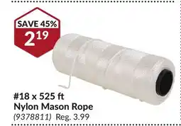 Princess Auto 18 x 525 ft Nylon Mason Rope offer