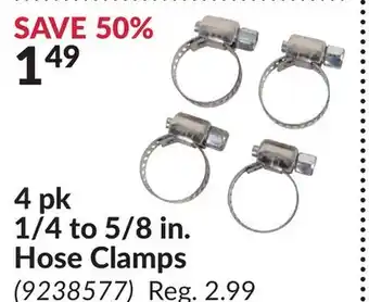 Princess Auto 4 pk 1/4 to 5/8 in. Hose Clamps offer