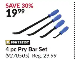 Princess Auto 4 pc Pry Bar Set offer