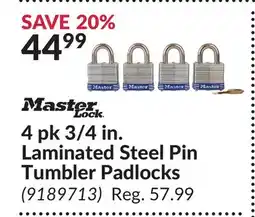 Princess Auto 4 pk 3/4 in. Laminated Steel Pin Tumbler Padlocks offer
