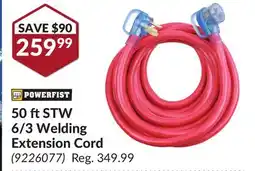 Princess Auto 50 ft STW 6/3 Welding Extension Cord offer