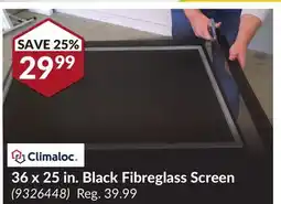 Princess Auto 36 x 25 in. Black Fibreglass Screen offer