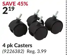 Princess Auto 4 pk Casters offer