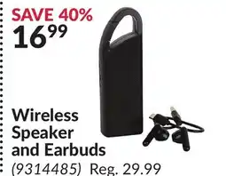 Princess Auto Wireless Speaker and Earbuds offer