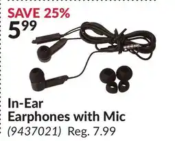 Princess Auto In-Ear Earphones with Mic offer