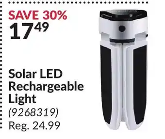 Princess Auto Solar LED Rechargeable Light offer
