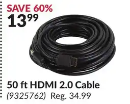 Princess Auto 50 ft HDMI 2.0 Cable offer