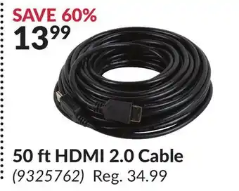 Princess Auto 50 ft HDMI 2.0 Cable offer