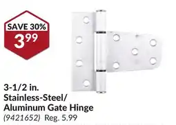 Princess Auto 3-1/2 in. Stainless-Steel/Aluminum Gate Hinge offer