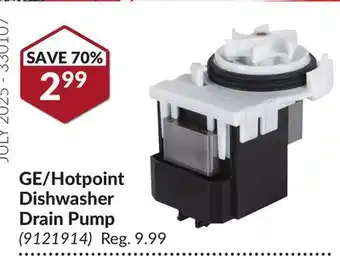 Princess Auto GE/Hotpoint Dishwasher Drain Pump offer