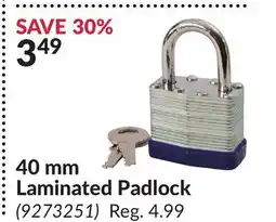 Princess Auto 40 mm Laminated Padlock offer