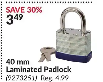 Princess Auto 40 mm Laminated Padlock offer