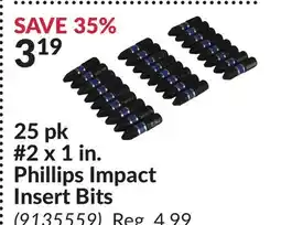 Princess Auto 25 pk #2 x 1 in. Phillips Impact Insert Bits offer