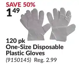 Princess Auto 120 pk One-Size Disposable Plastic Gloves offer