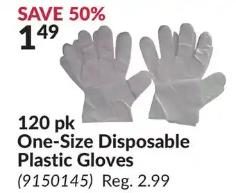 Princess Auto 120 pk One-Size Disposable Plastic Gloves offer