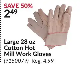 Princess Auto Large 28 oz Cotton Hot Mill Work Gloves offer